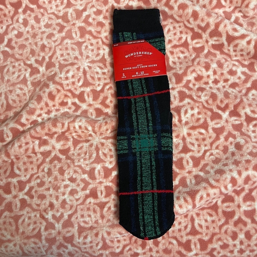 3 PAIRS FOR $7.00 Wondershop Plaid Socks in Black, Green, and Red